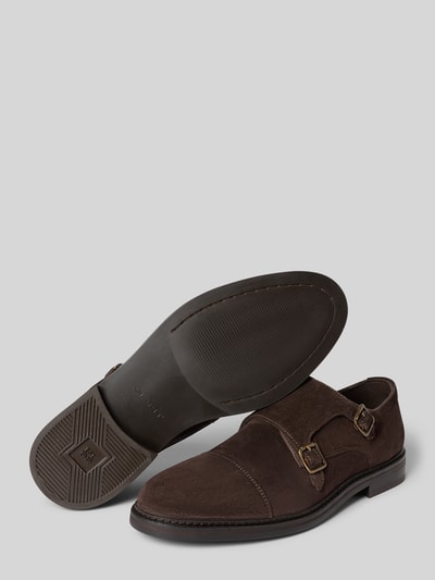Produktfoto, Derby aus Leder mit Dornschließen Modell 'Bidford' von Gant, Herren, Echtleder, Abgerundete-Spitze, braun, Absatzhöhe 2 cm, Schafthöhe 7 cm, Schaftweite 11 cm, feine glatte Textur