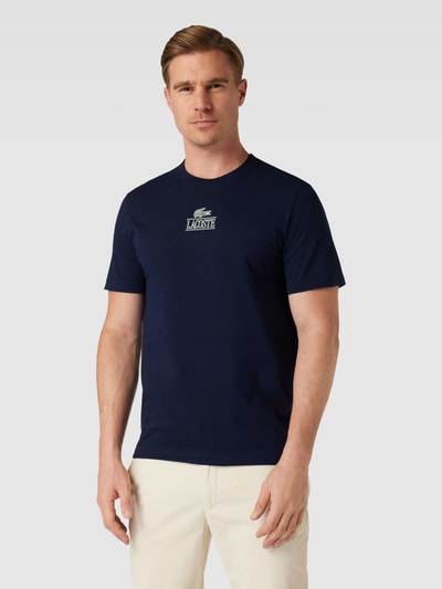 Lacoste T-shirt z nadrukiem z logo Ciemnoniebieski 4