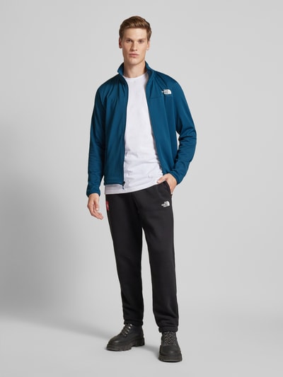 The North Face Sweatjack met labelprint Petrol - 1