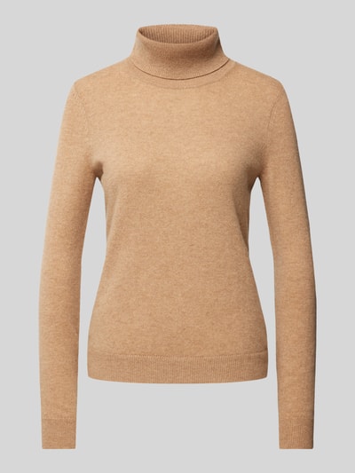 Christian Berg Woman Rollkragenpullover mit gerippten Abschlüssen Camel 2