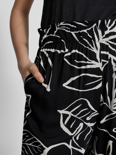 Fransa Spodnie materiałowe z szeroką, skróconą nogawką model ‘Relax’ Czarny 3