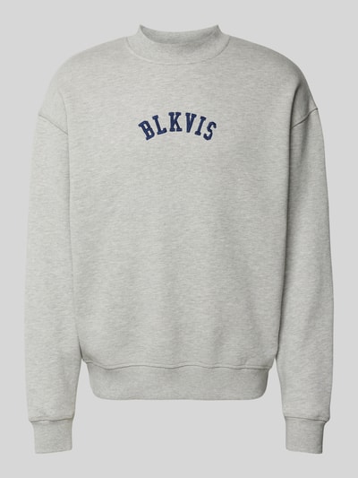 BLKVIS Sweatshirt mit gerippten Abschlüssen Graphit Melange 2