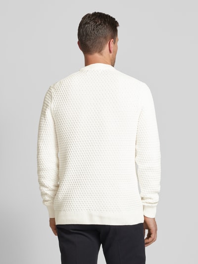 Casual Friday Gebreide pullover met structuurmotief, model 'Karl' Offwhite - 5