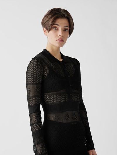 Paco Rabanne Spitzenkleid in Midilänge Schwarz 6