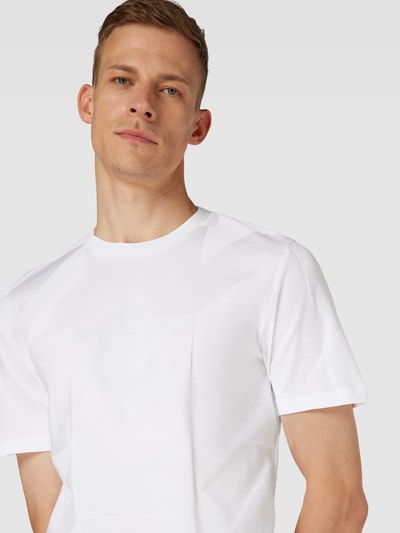 BOSS T-shirt z fakturowanym wzorem model ‘Tiburt’ Biały 3