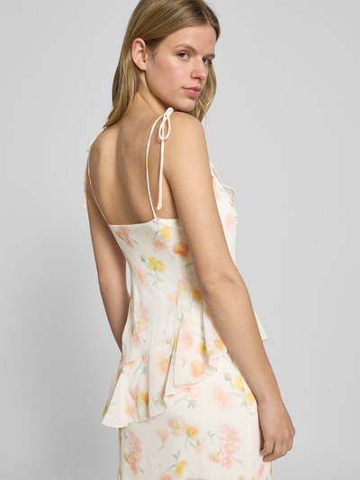 Gina Tricot Midikleid mit Volants und V-Ausschnitt Apricot 3