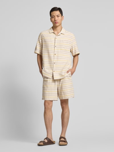 Mazine Regular Fit Leinenshorts mit Tunnelzug Beige 1