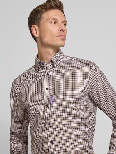 ETERNA Modern fit zakelijk overhemd met button-downkraag Hazelnoot - 3