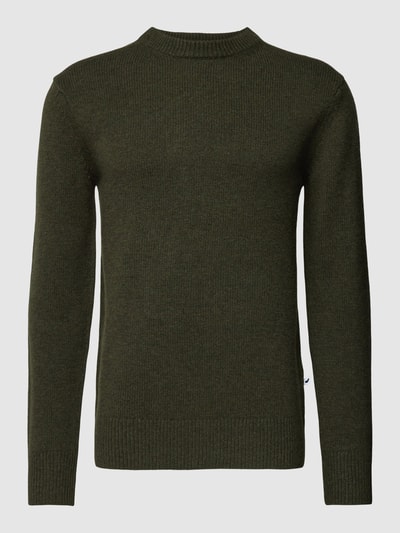 Minimum Gebreide pullover met ronde hals, model 'GEMO' Olijfgroen - 2