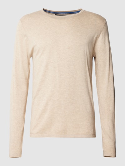 Christian Berg Men Strickpullover in unifarbenem Design  Sand Melange 2