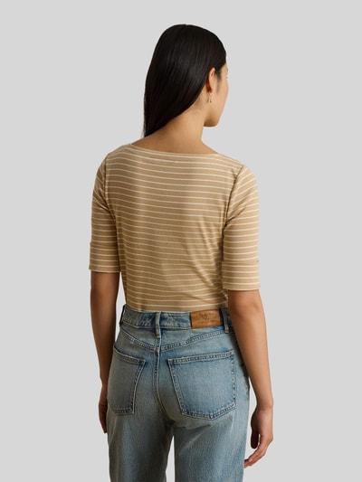 Lauren Ralph Lauren regular fit T-shirt van katoenmix Beige - 5