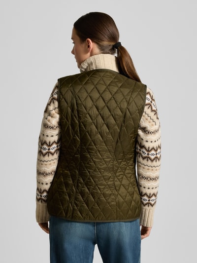 Barbour Shaped fit bodywarmer met labelstitching, model 'BETTY' Olijfgroen - 5