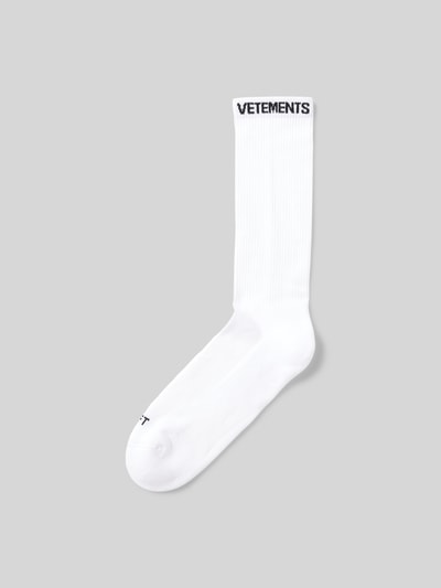 VETEMENTS Socken mit Label-Print Weiss 1