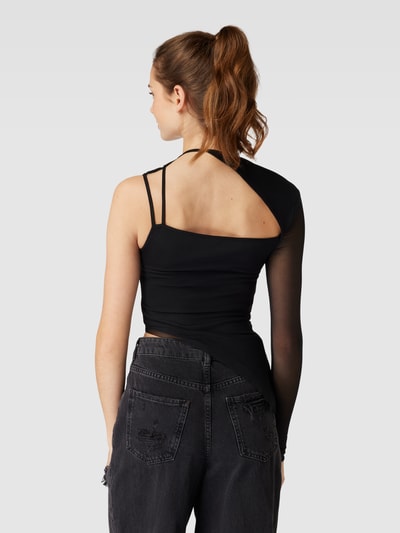 Review One shoulder shirt met lange mouwen en cut-out Zwart - 5