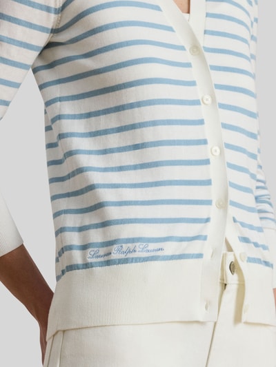 Lauren Ralph Lauren Regular Fit Strickjacke aus reiner Baumwolle Hellblau 3