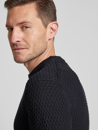 Casual Friday Strickpullover mit Strukturmuster Modell 'Karl' Marine 3