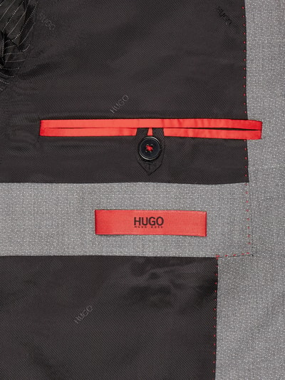 HUGO Extra Slim Fit 2-Knopf-Sakko mit Webmuster Modell 'Arti' Hellgrau 5