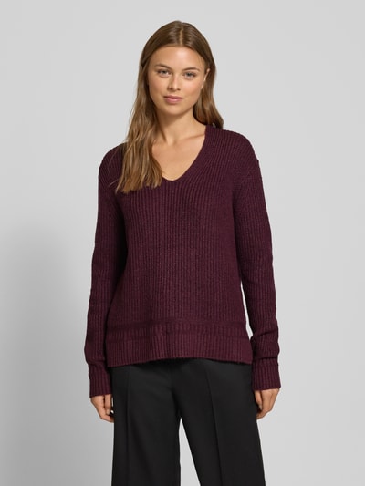Tom Tailor Regular fit gebreide pullover van katoenmix  Bordeaux - 4
