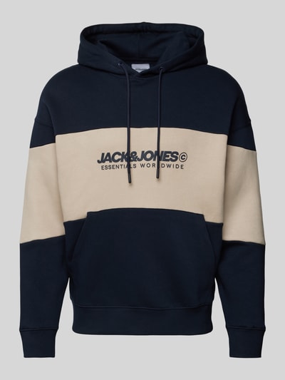 Jack & Jones Hoodie met labelprint, model 'LEGACY' Donkerblauw - 2