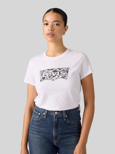Levi's® Regular Fit T-Shirt aus reiner Baumwolle Modell 'THE PERFECT TEE' Weiss 1