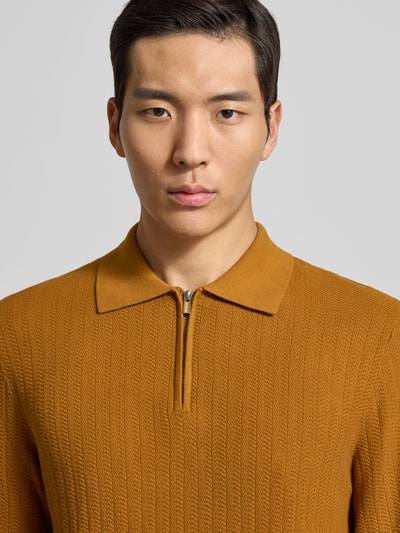 SELECTED HOMME Oversized poloshirt van puur katoen, model 'CRAN' Messing - 3