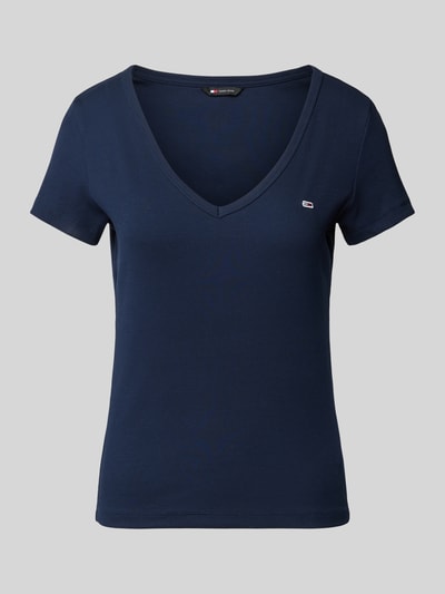 Tommy Jeans Slim fit T-shirt met V-hals Marineblauw - 2