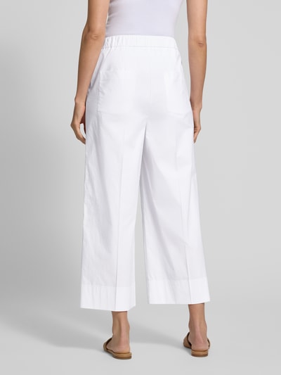 Luisa Cerano Wide leg bandplooibroek met elastische band Wit - 5