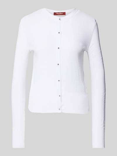 Max Mara Studio Cardigan mit Rundhalsausschnitt Modell 'CORINTO' Weiss 2