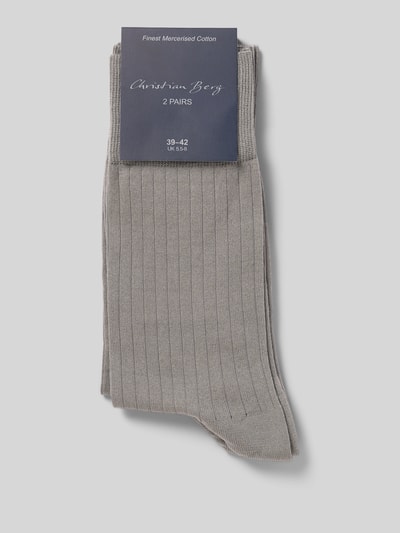 Christian Berg Men Socken mit Label-Print im 2er-Pack Graphit 3