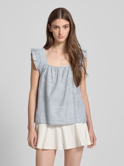Pieces Relaxed Fit Trägertop aus Baumwoll-Leinen-Mix Modell 'APIA' Bleu 4