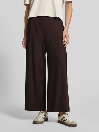 OPUS Wide leg wijdte broek met viscosemodel model 'Misha edit' Donkerbruin - 4