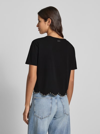 Liu Jo White T-shirt met siersteentjes Zwart - 5