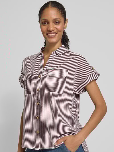 Vero Moda Regular Fit Hemdbluse aus reiner Viskose Modell 'BUMPY' Bordeaux 3