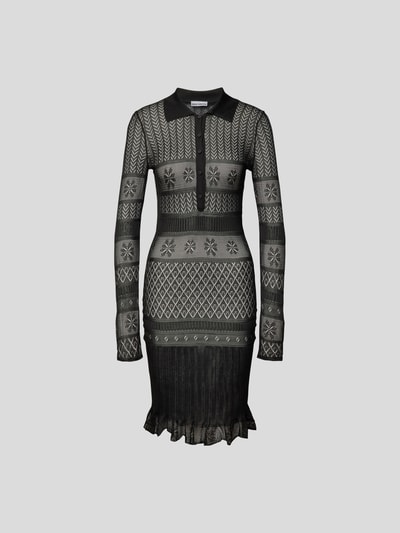 Paco Rabanne Spitzenkleid in Midilänge Schwarz 2