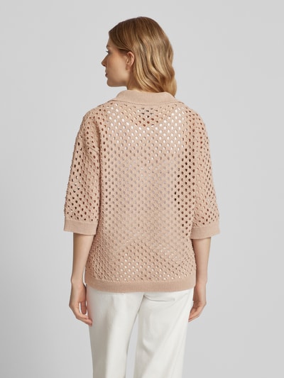 MORE Strickshirt mit Lochmuster Cognac 5