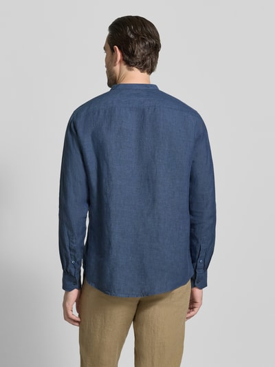 OLYMP Level 5 Slim Fit Leinenhemd aus reinen Leinen mit Stehkragen Dunkelblau 5