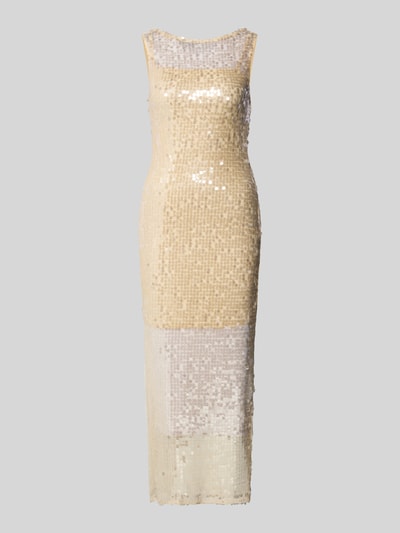 Produktfoto, Maxikleid mit Pailletten und rückseitiger Schnürung van Little Mistress, nauw aansluitend model, ronde hals, pailletten, loopsplit, ruglengte maat 36: 133 cm, borstwijdte maat 36: 44 cm
