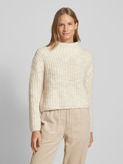 OPUS Strickpullover mit gerippten Abschlüssen Modell 'Perke' Beige 4