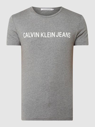 Calvin Klein Jeans T-Shirt mit Logo-Print Mittelgrau 2