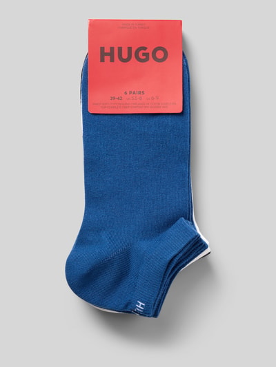 Produktfoto, Sneaker-Socken aus Baumwoll-Mix im 6er-Pack Modell 'AS UNI CC' von HUGO in unifarbenem Blau, elastischer Bund, Feinstrick