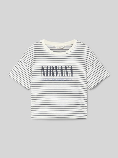 MANGO T-Shirt mit Label-Print Weiss 1