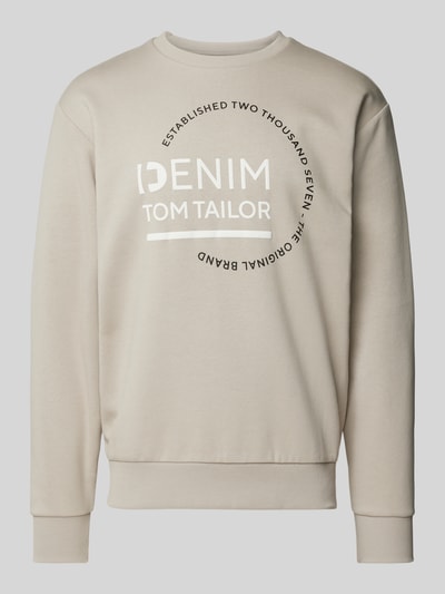 Tom Tailor Denim Sweatshirt mit Logo-Print Hellgrau 2