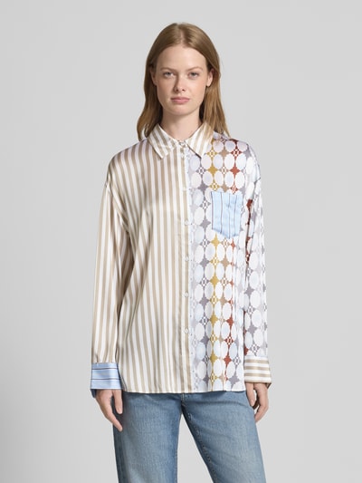 Herzensangelegenheit Overhemdblouse van zijdemix Taupe - 4