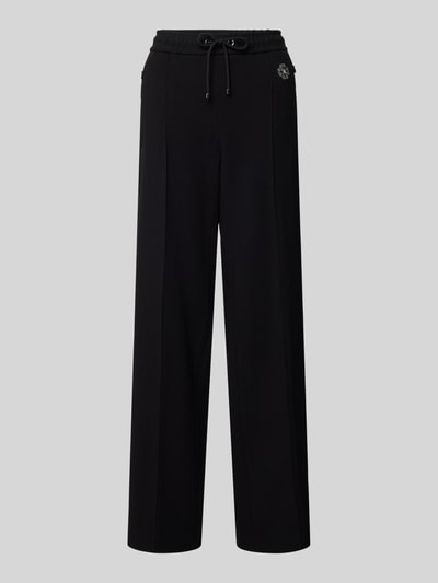 MAC Straight leg stoffen broek met vaste persplooien, model 'Chiara' Zwart - 2