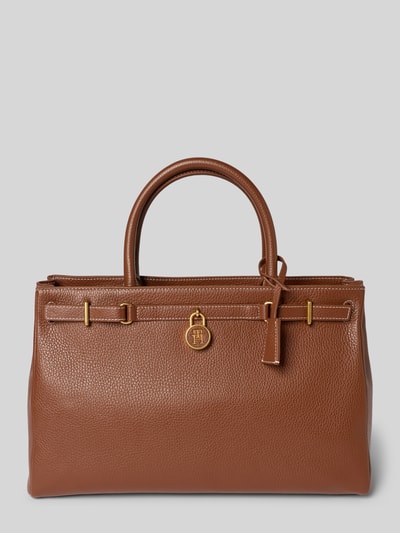 Tommy Hilfiger Torba z uchwytami z naturalnej skóry bydlęcej model ‘AMERICAN ICON’ Jasnobrązowy 2