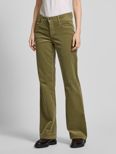 Gardeur Flared cut corduroy broek, model 'Zuri126' Rietgroen - 4