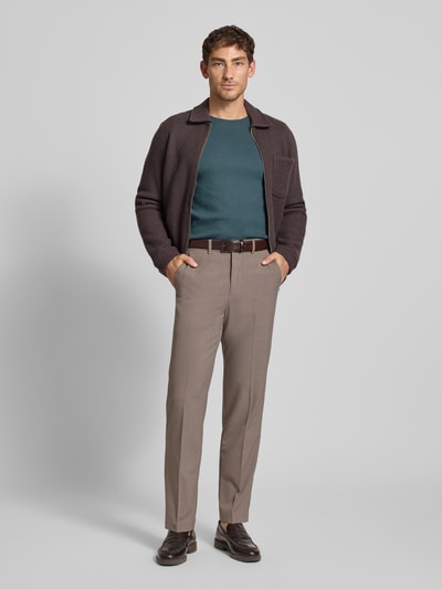 MCNEAL Shirt met lange mouwen, structuurmotief en ronde hals Antraciet gemêleerd - 1