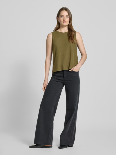 Tom Tailor Denim Loose fit top met wafelstructuur Olijfgroen - 1