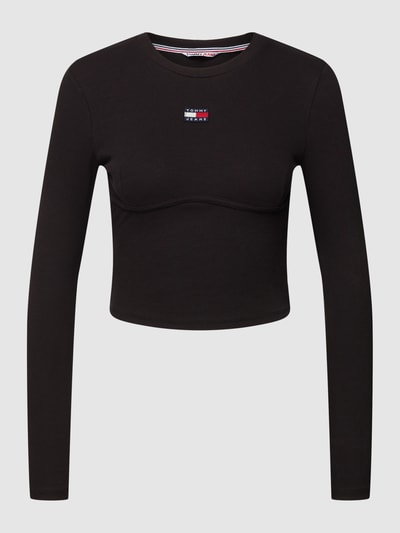 Tommy Jeans Longsleeve in Ripp-Optik Modell 'BADGE' Black 2