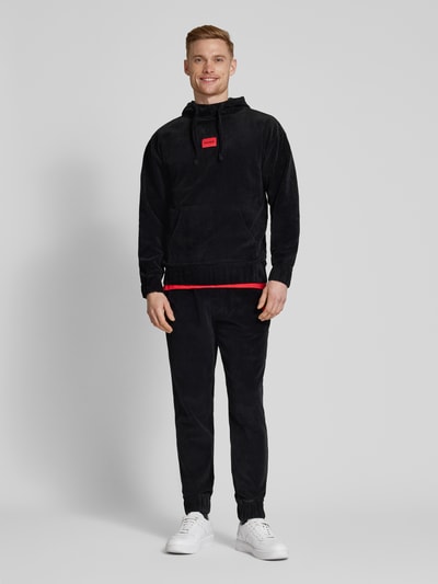 HUGO Sweatpants mit Label-Patch Modell 'Velvet' Black 1